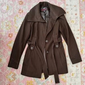 brown miss sixty peacoat